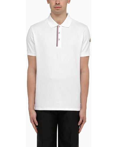Moncler Cotton Polo Shirt With Logo - White