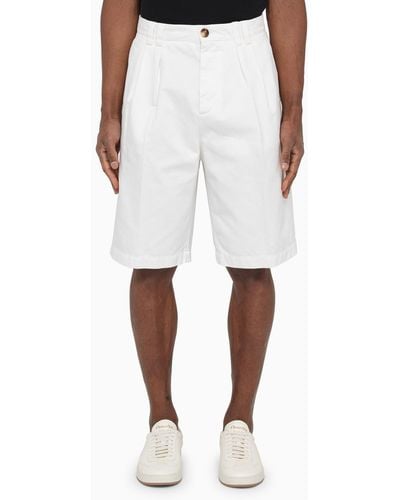Brunello Cucinelli Cotton Bermuda Shorts - White