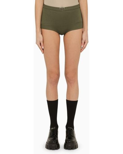 Prada Military Cotton Culotte Shorts - Black