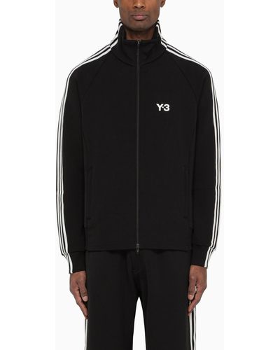 Y-3 And White Track Jumper With Logo - Black