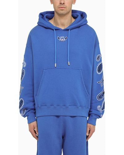 Off-White c/o Virgil Abloh Off- Nautical Hoodie With Logo Embroidery - Blue