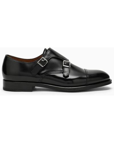 Doucal's Leather Monk Strap - Black