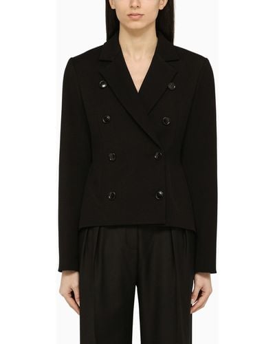 Alaïa Double-breasted Jacket In Wool Blend - Black