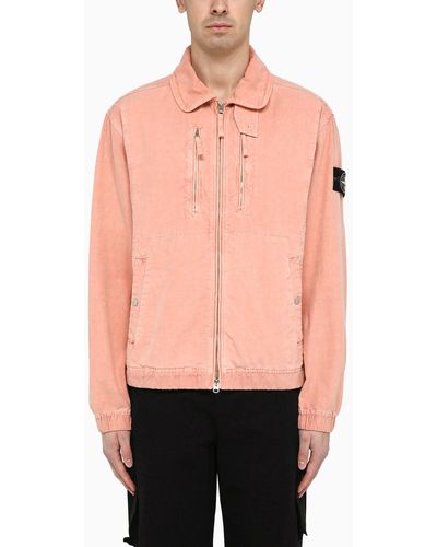Stone Island Lightweight Rust-coloured Cotton-blend Jacket - Pink