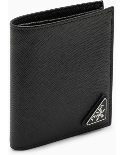 Prada Saffiano Wallet With Plaque - Black
