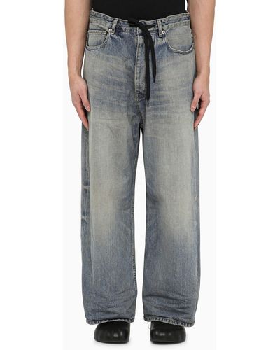 Balenciaga Light Oversized baggy Jeans In Washed Denim - Grey
