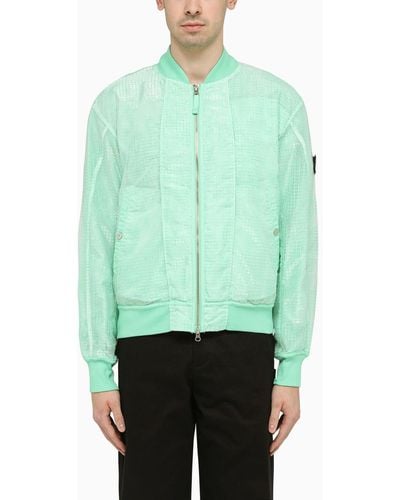 Stone Island Shadow Project Mint Cotton Blend Bomber Jacket - Green
