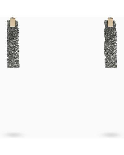 Nove25 Dandling Materic Earrings - Grey