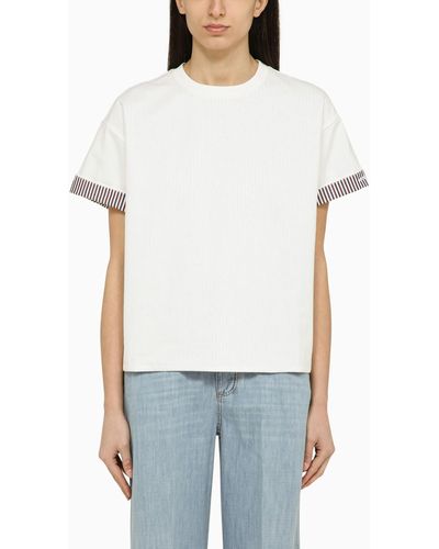 Bottega Veneta Cotton Crew-neck T-shirt With Embroidery - White