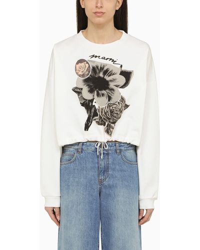 Marni Sweatshirt With Floral Collage Print - Blue