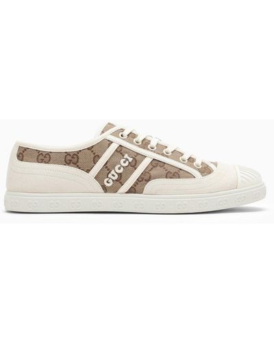 Gucci And Ebony gg Fabric Low Trainer - Natural