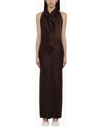 Loewe Chocolate Silk Long Dress - Black