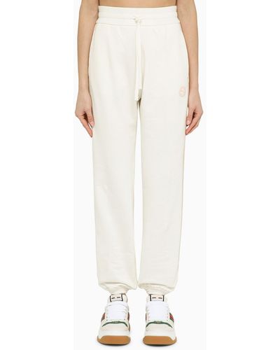 Gucci White/pink Cotton jogging Trousers