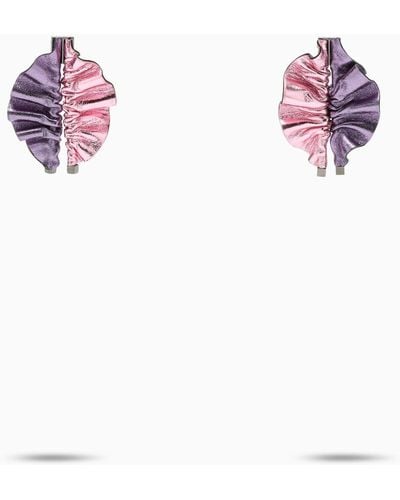SO-LE STUDIO Violet Metallic Minialie Earrings - White