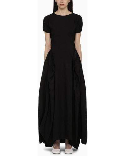 Loewe Short-sleeved Dress In Viscose Blend - Black