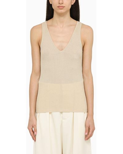 By Malene Birger Rory Ribbed Top - Natural