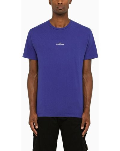 Stone Island Crew-neck T-shirt With Logo - Purple