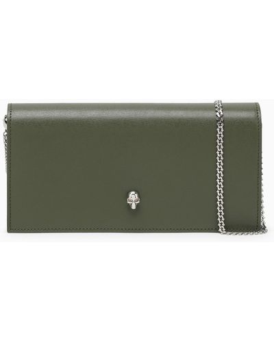 Alexander McQueen Alexander Mc Queen Khaki Chain Wallet In Leather - Green