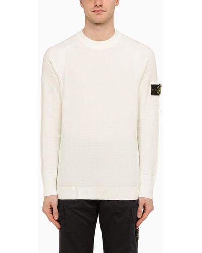 Stone Island Crew-neck Sweater With Logo - White
