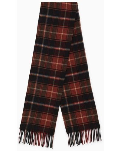 Polo Ralph Lauren Red Wool Check Scarf - Nero