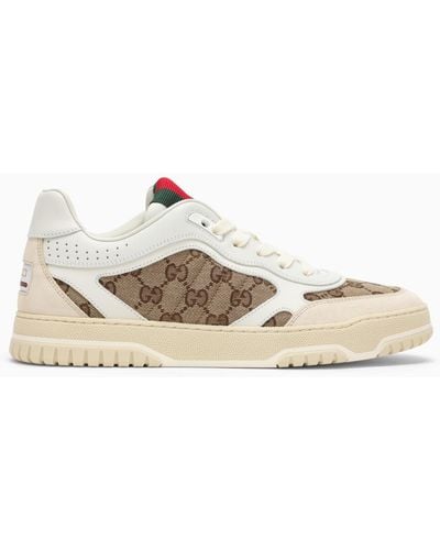Gucci Re-web Trainer In Ivory//ebony gg Fabric - White