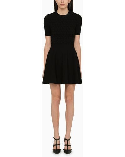 Valentino Short Dress With Toile Iconographe Motif - Black