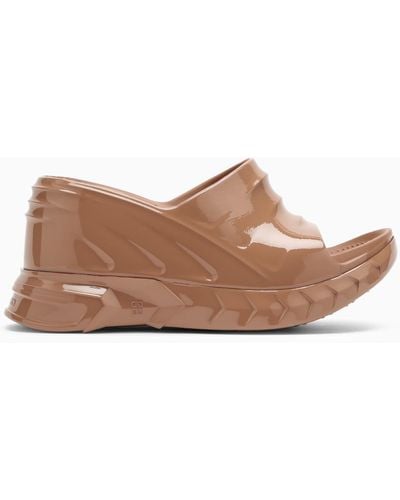 Givenchy Marshmallow Rubber Wedge Sandals - Brown