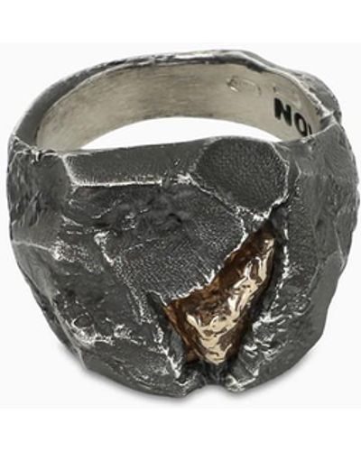 Nove25 Materic nugget Ring - Metallic