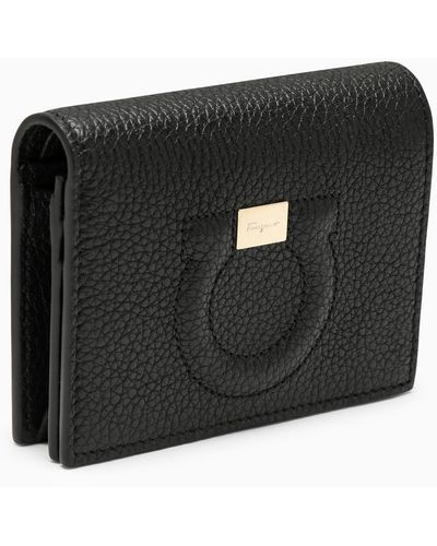 Ferragamo Small Wallet With Logo - Black