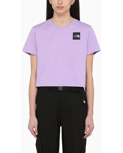 The North Face T-shirt cropped lilla in cotone con logo - Viola