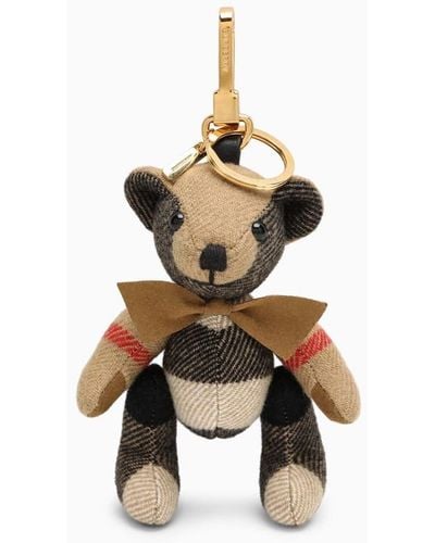 Burberry Charm orsetto thomas con papillon in cashmere - Metallizzato