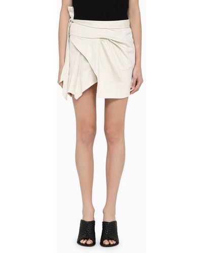 Isabel Marant Chalk Cotton Mini Skirt - Natural