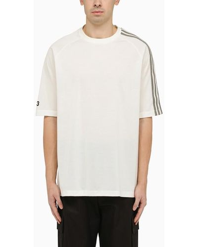 Y-3 T-shirt girocollo bianca con logo - Bianco