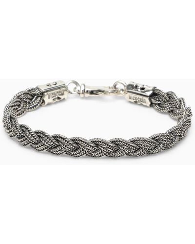 Emanuele Bicocchi Silver 925 Braided Bracelet - Metallic