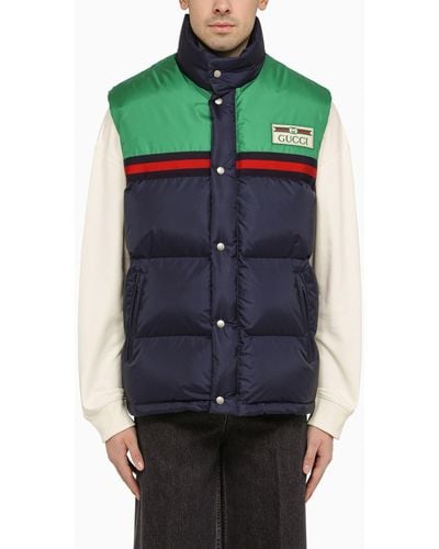 Gucci Midnight And Green Padded Waistcoat