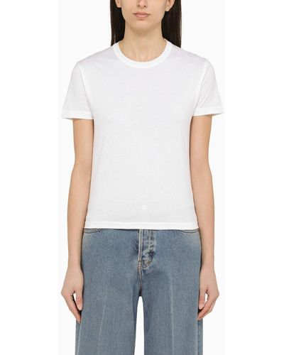 Gucci Cotton Crew-neck T-shirt With Web Detail - White