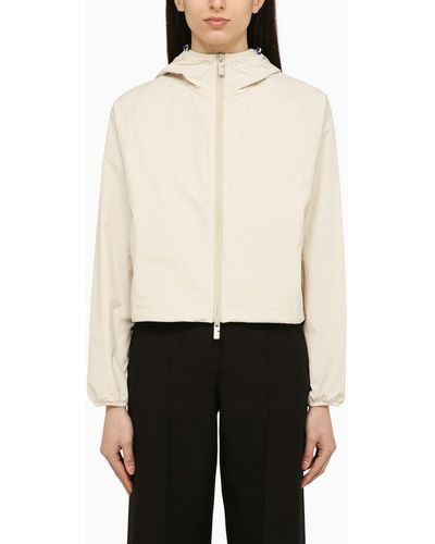 Burberry Giacca cropped in nylon con logo - Bianco