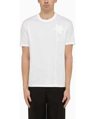 Valentino Cotton T-shirt With Embroidery - White