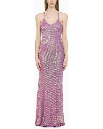 retroféte Retrofête Iridescent Lilac/pink Long Dress - Purple