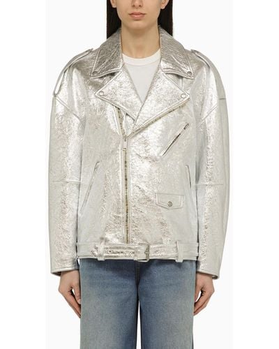 Halfboy Silver Leather Jacket - Grey
