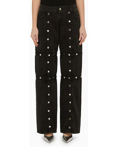 The Attico Baggy Jeans With Studs - Black