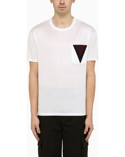 Valentino T-shirt With V Inlay - White