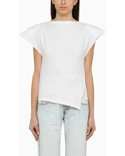 Isabel Marant T-shirt sebani bianca asimmetrica - Bianco