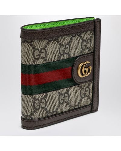 Gucci Ophidia gg Wallet /ebony/shiny Green