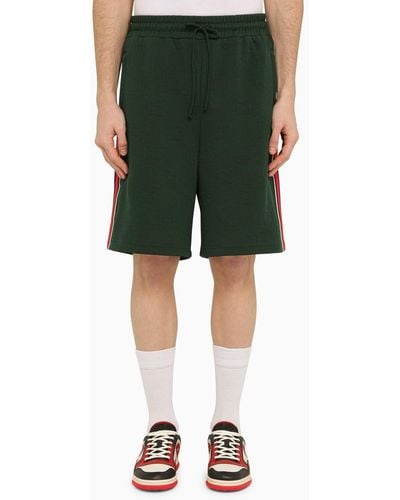 Gucci Bottle Jersey Short With Web Detailing - Green