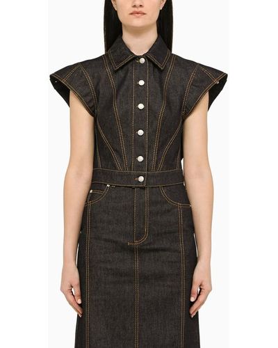 Alexander McQueen Giacca in denim - Nero