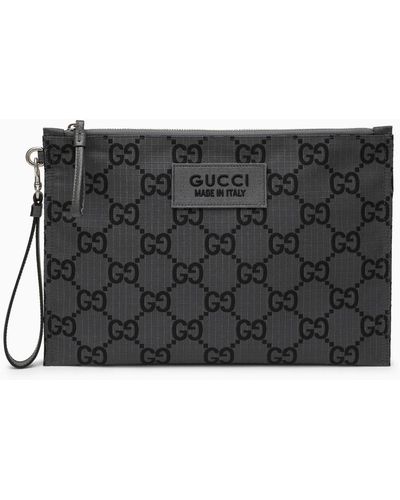 Gucci Dunkelgraue Und Schwarze Tasche Mit Gg-Motiv