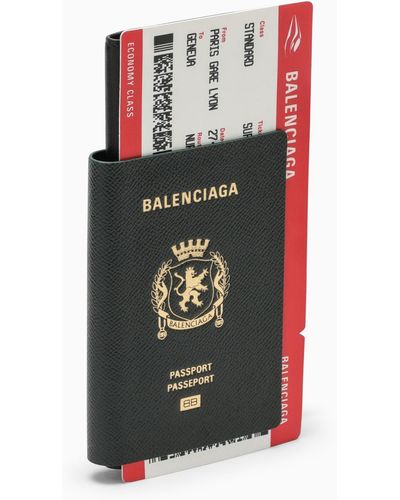 Balenciaga Long Passport Wallet 1 Ticket In Textured Leather - Green