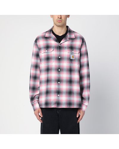 Carhartt L/s Blanchard Pink Checked Cotton Shirt - Red