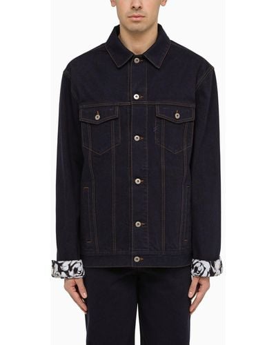 Burberry Denim Jacket With Contrasting Cuffs - Blue